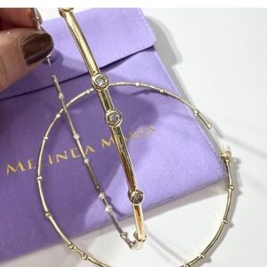 Melinda Maria Gold Plated Hoop Earrings Available In 3 Size 4" 3" 2 1/2